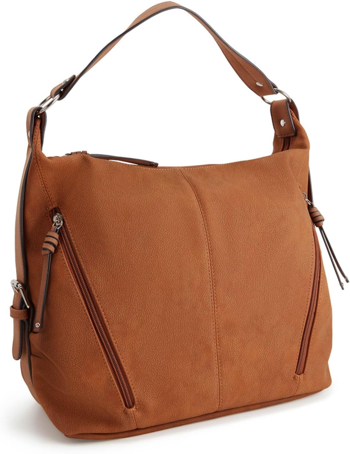 Octistart Caia Damen Schultertasche – Weiche Nubuk-Optik Kunstleder Hobo Bag mit mehreren Fächern